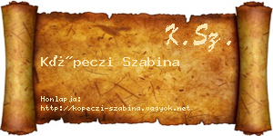 Köpeczi Szabina névjegykártya